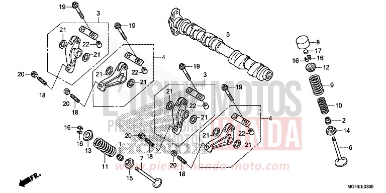 CAMSHAFT/VALVE (FRONT) for VFR1200X Dual Clutch MAT PEARL GLARE WHITE (NHB54) from 2014